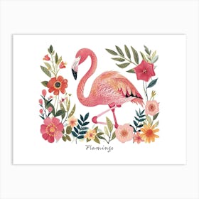 Little Floral Flamingo 2 Poster Art Print