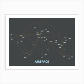 Map Airspace Dark Art Print