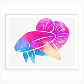 Animal Negative Space ― Betta Fish Blue Head Art Print