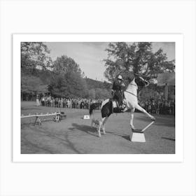 High School Horse Performs Before Children Of Construction Workers At Summit City School, Summit City Art Print