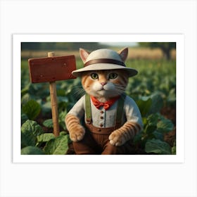 Cat In The Garden 2 Art Print