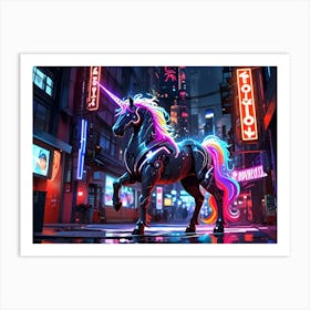 Neon Unicorn 1 Art Print