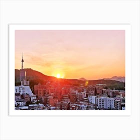Sunset Over Seoul South Korea Art Print