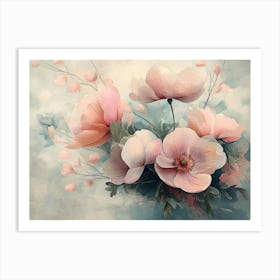 Flowers In A Watercolor Style 5 Art Print