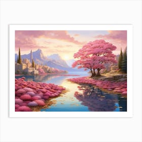 Blossom Lake Art Print