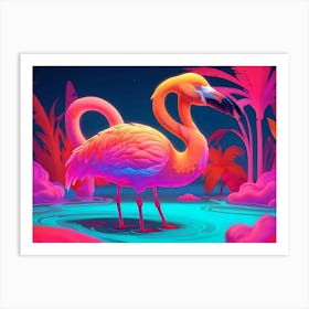 Pink Flamingo 3 Art Print