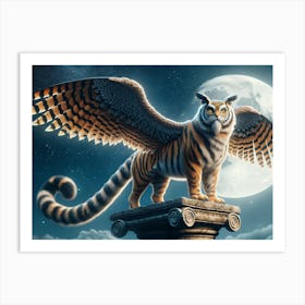 Tiger-Owl Fantasy Art Print