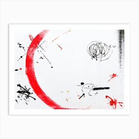 Abstract Digital Painting Featuring A Collection Of Circular And Oval Marks Crisp Handwritten Scrib (4) Art Print