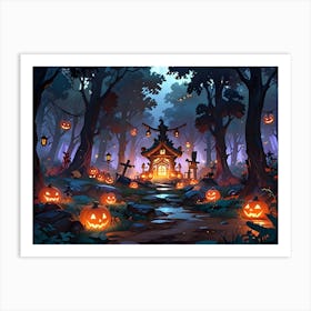 Halloween In The Woods Art Print