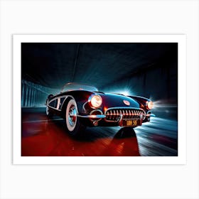 56 Blacl Corvette Art Print