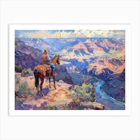 Cowboy In Grand Canyon Arizona 1 Art Print