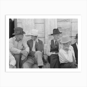 Farmers On Steps Of Courthouse, Weatherford, Texas By Russell Lee Art Print