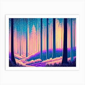 Forest At Night 2 Art Print