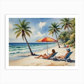 Summer Sun Ocean Beach Art Print