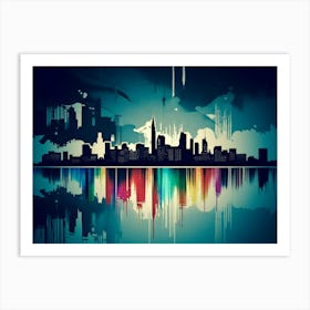 Abstract City Skyline 2 Art Print