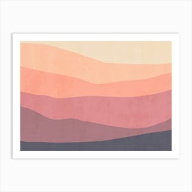 Abstract Mountains - sunrise Art Print