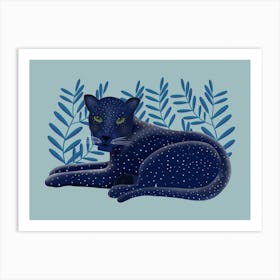 Starry Astral Leopard Art Print