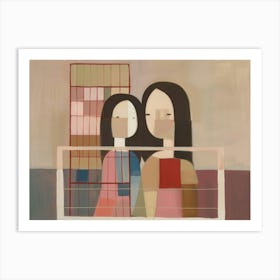 Two Women In A Cage Art Print