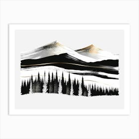 Black And White Mountains Art Print