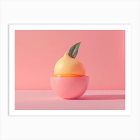 Peach In A Bowl Art Print