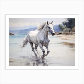 A Horse Oil Painting In Ao Nang Beach, Thailand, Landscape 3 Art Print