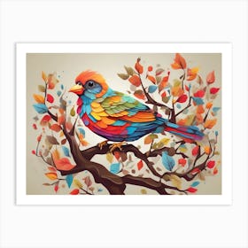 Colorful Bird In A Tree Art Print