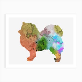 Watercolor American Eskimo dog Art Print