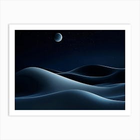 Moon And Sand Art Print