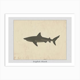 Dogfish Shark Silhouette 5 Poster Art Print