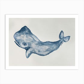 Blue Whale Watercolor 1 Art Print