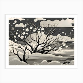 Snowy Trees Art Print