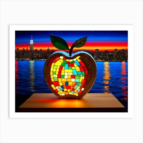 Apple Stained Glass Art Print