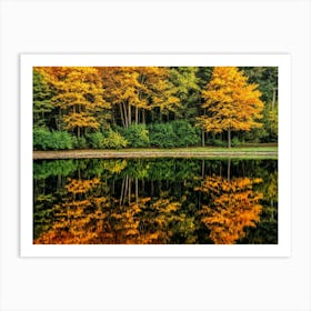 Serene Autumn Reflections 19 Art Print