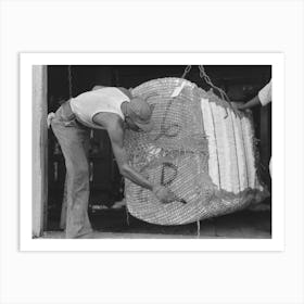 Painting Identification Marks On A Bale Of Cotton, Lehi, Arkansas By Russell Lee Art Print