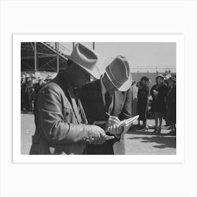 Judges Of Horses Checking The Entries At The San Angelo Fat Stock Show By Russell Lee Art Print