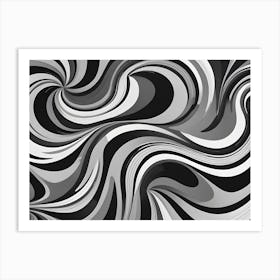 Abstract Black And White Swirling Pattern 2 Art Print