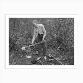 Filling Can With Water From Shallow Well On Farm Near Northome, Minnesota By Russell Lee Art Print