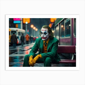 Joker Sitting On A Bench Art Print