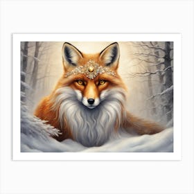 Majestic Winter Fox 2 Page 8 Art Print