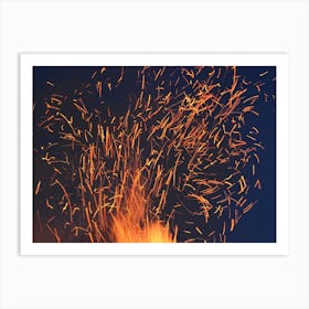 Fire At Night Art Print