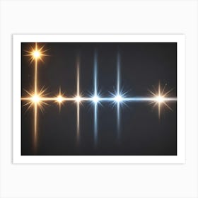 Bright Lights On A Black Background Art Print