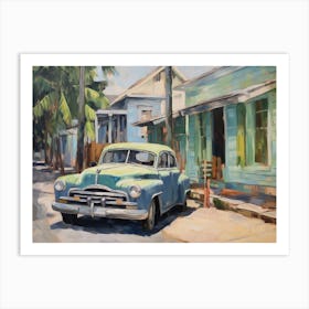 Old Blue Car Art Print