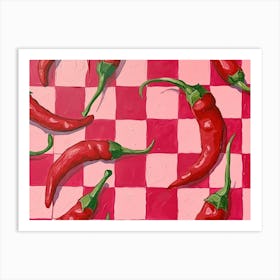 Chillis Pink Checkerboard 2 Art Print