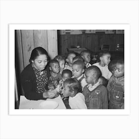 Children In Nursery School Getting Cod Liver Oil, Lakeview Project, Arkansas By Russell Lee Art Print