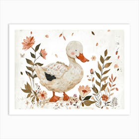 Little Floral Duck 2 Art Print