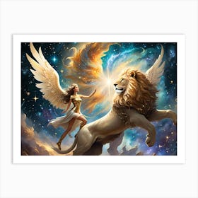 Angel And Lion 1 Art Print