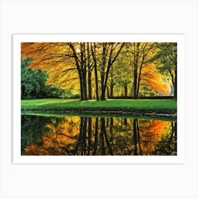 Serene Autumn Reflections 46 Art Print