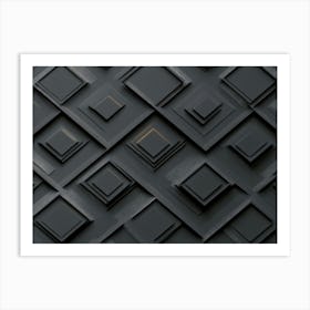 3d Dark Paper Art Check Cross Geometry Frame Art Print