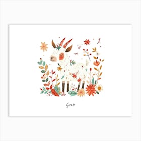 Little Floral Goat 2 Poster Art Print