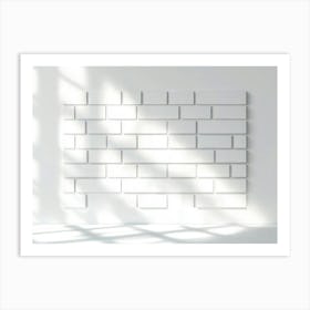 Abstract White Background with Brick Shadow Texture 2 Art Print